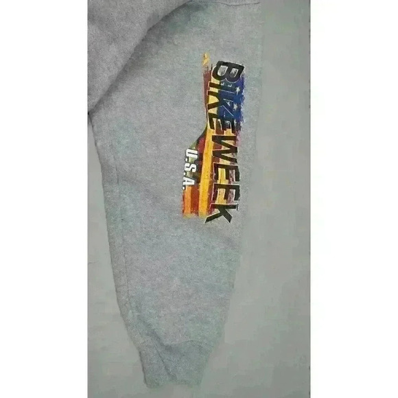 BIKE WEEK DAYTONA BEACH 2015 MENS Gray GRAPHIC Sweatshirt Biker Starter XL - Picture 7 of 10